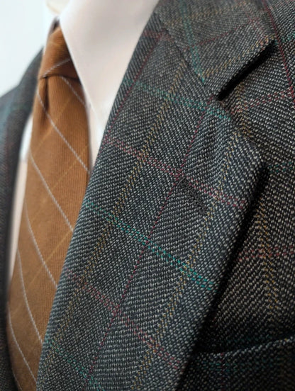 Ancien costume gris a carreaux en laine