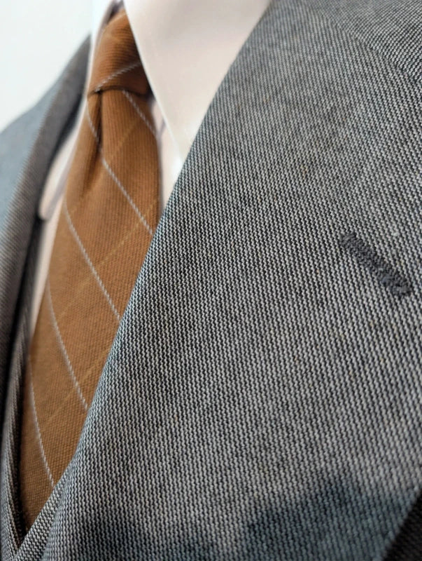 Élégant costume 3 pièces gris en laine