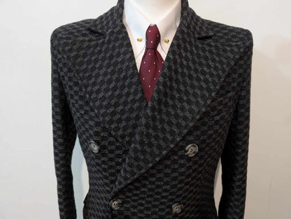 Étrange manteau croisé en laine