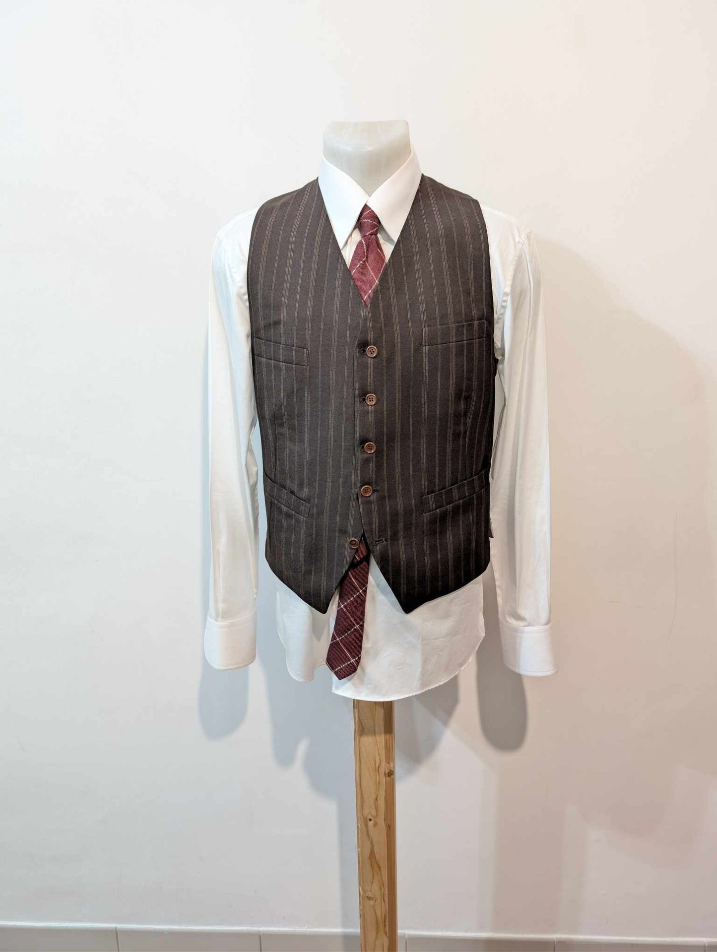 Fabuleux costume 3 pièces pinstripe en laine