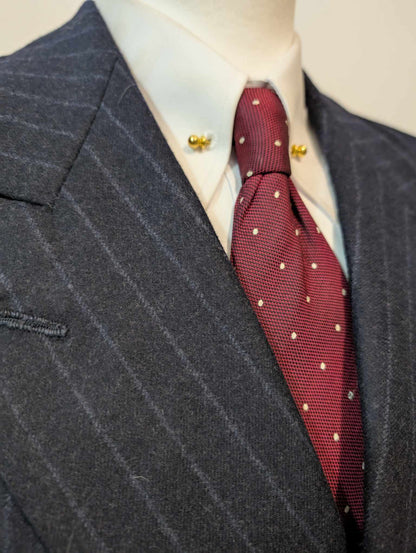 Légendaire costume croisé chalkstripe en flanelle de laine