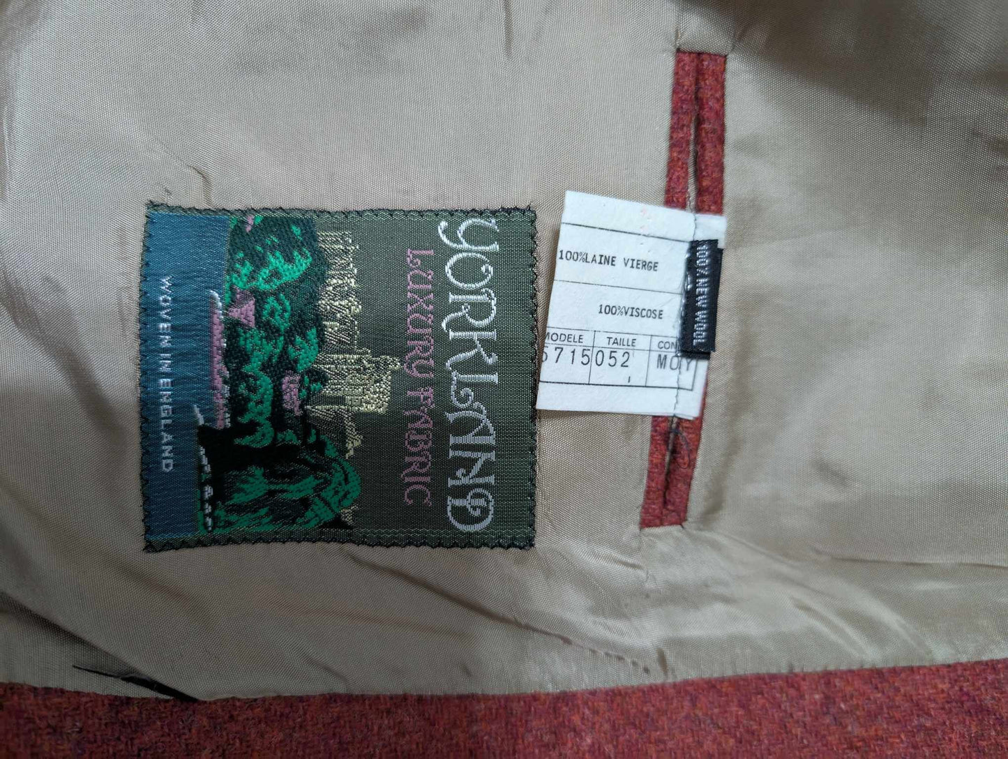 Magnifique veste bordereau en tweed