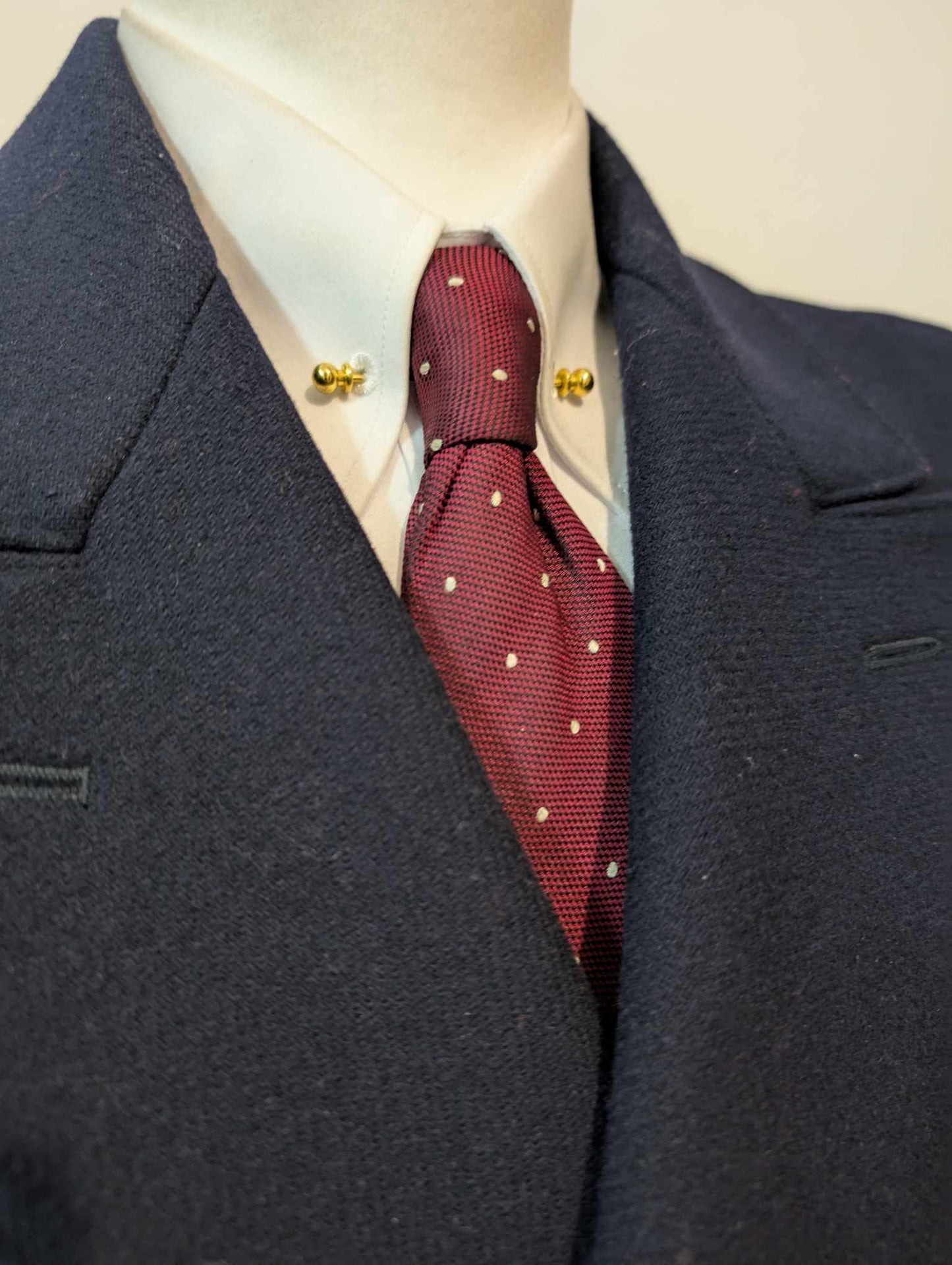Magnifique manteau croisé bleu marine en laine