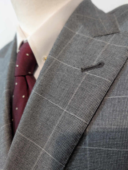 Impressionnant costume croisé à carreaux en flanelle de laine