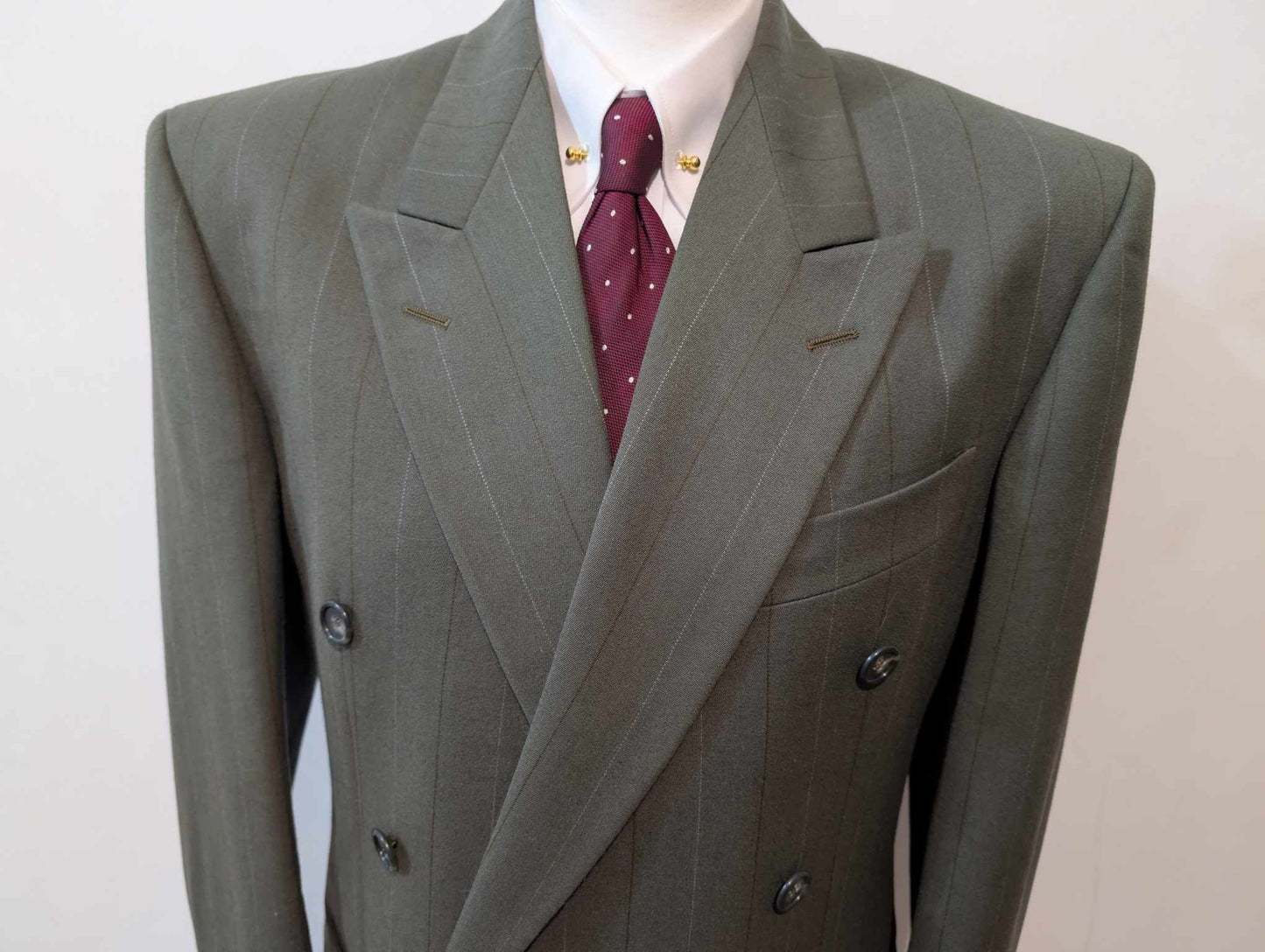 Fabuleux costume croisé chalkstripe en flanelle