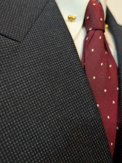 Sublime costume croisé bleu marine en laine