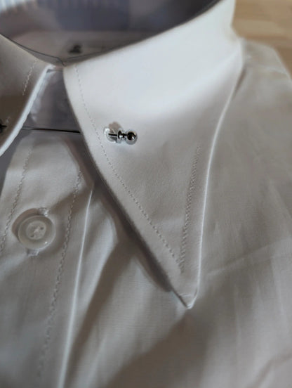Cotton shirt with 10cm pin-point collar