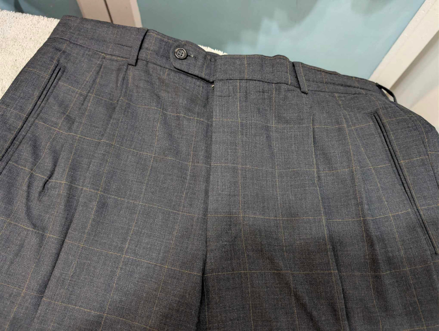 Majestic Checkered Double-Breasted Wool Suit