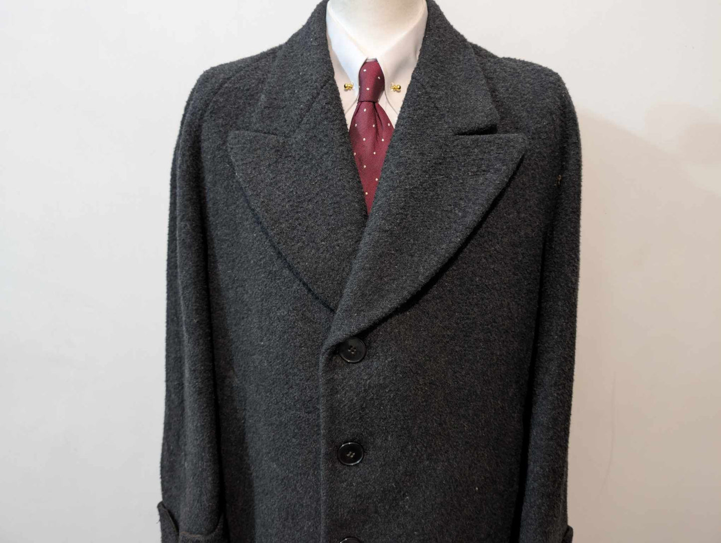 Ancien manteau bespoke en laine