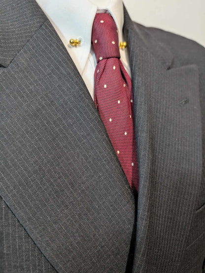 Formidable costume croisé pinstripe en laine