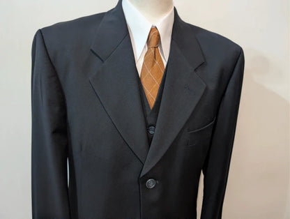 Génial costume 3 pièces bleu marine en laine