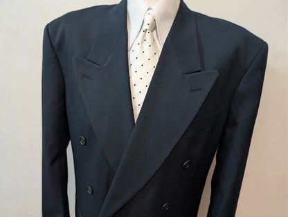 Außergewöhnliche zweireihige marineblaue Wollanzüge