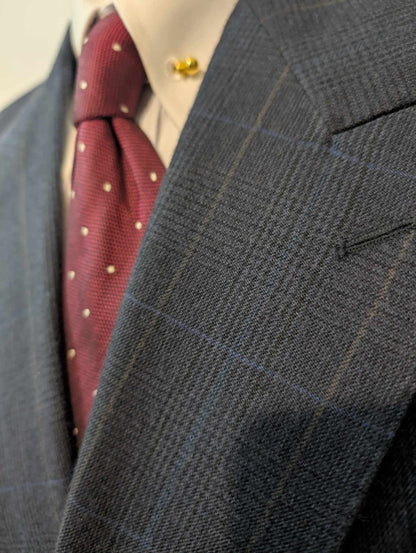 Magnifique costume croisé bleu a carreau