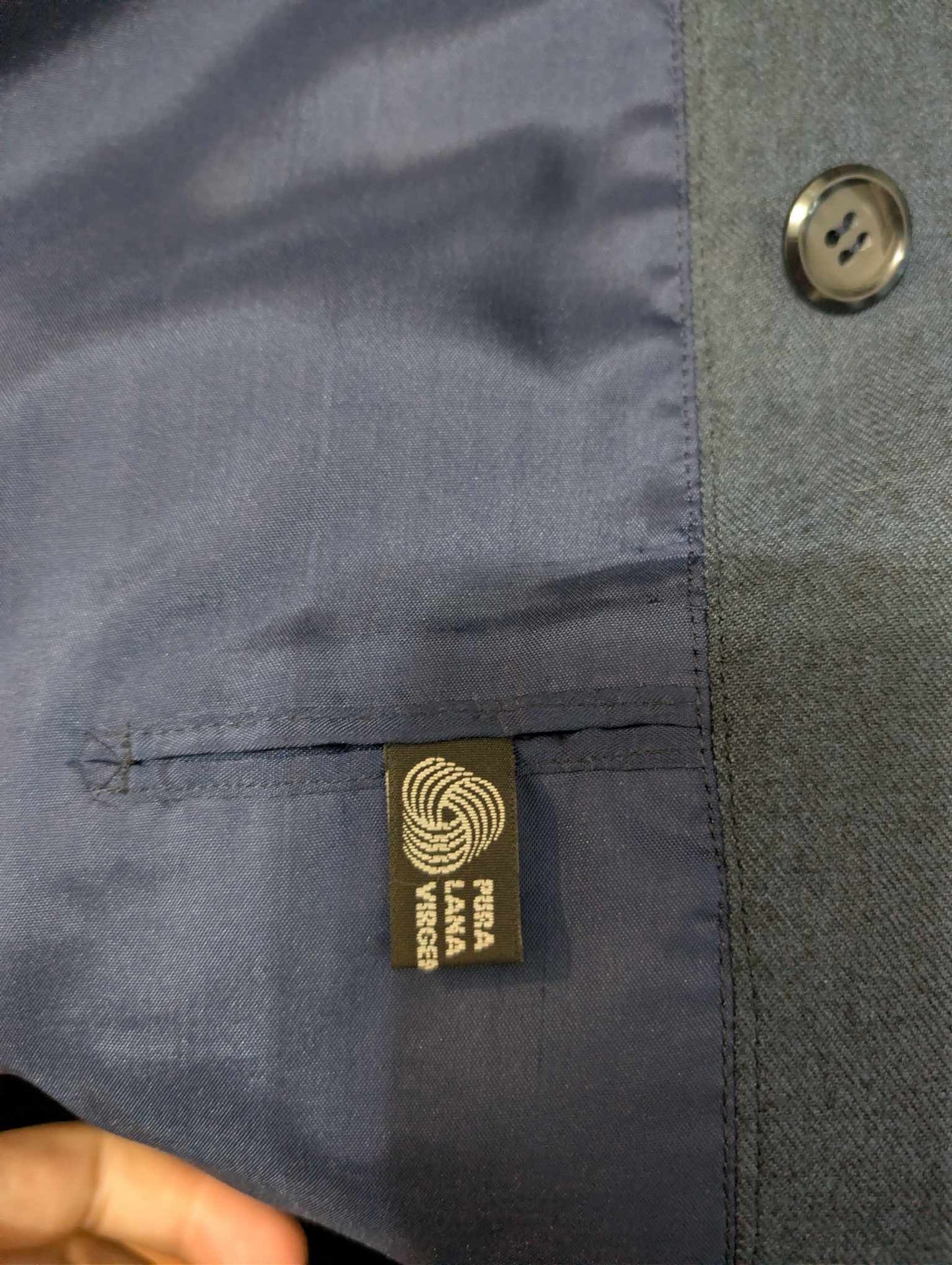 Superbe costume croisé bleu marine en laine