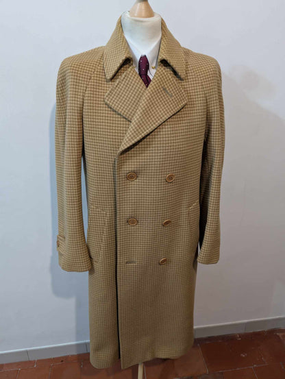 Adorable manteau camel en pied de poule