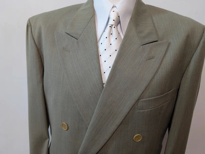 Fabuleux costumes croisé vert en laine