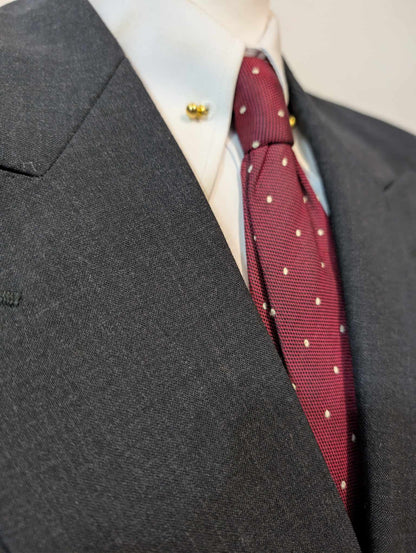 Classic gray wool double-breasted suit