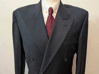Ravissant costume croisé bleu marine en laine
