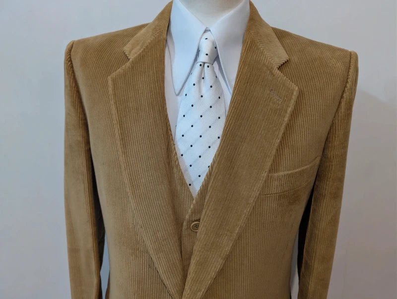 Génial costume 3 pièces marron en velours