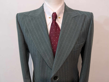 Redoutable costume pinstripe vert en flanelle