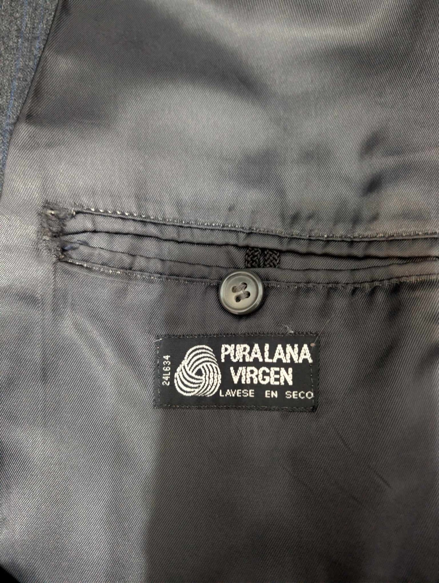 Méchant costume croisé chalkstripe en flanelle de laine