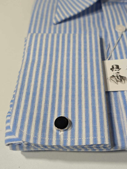Chemise à rayure bleu 100% Coton