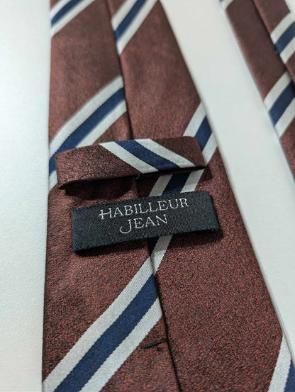 Cravate Marron rouille à rayures