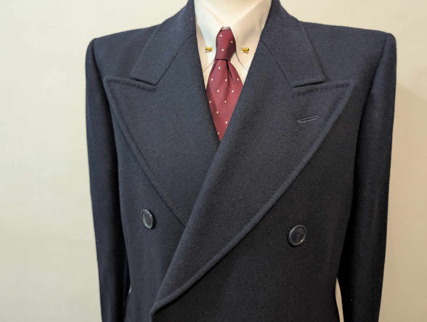 Extraordinaire manteau croisé bleu marine