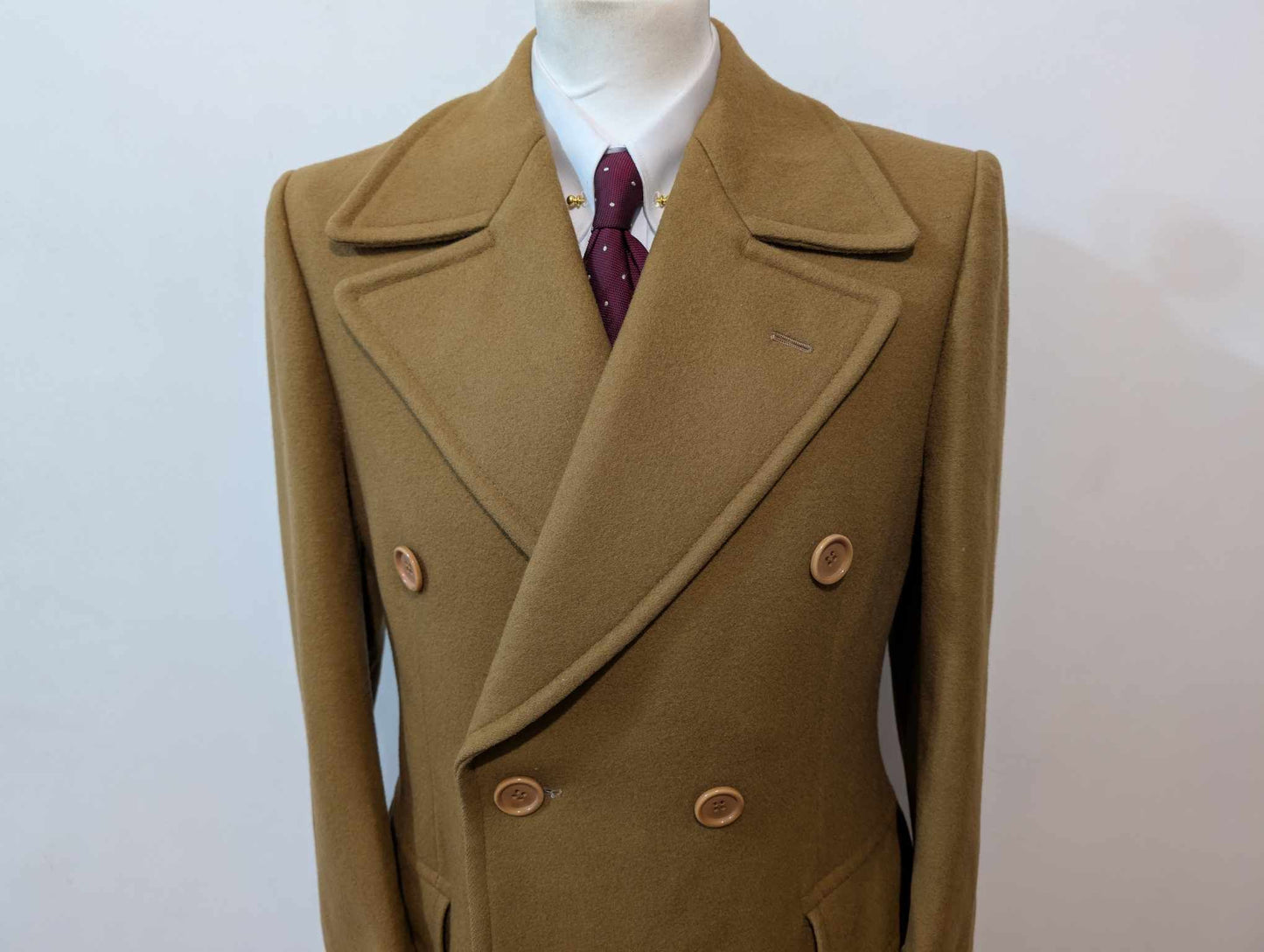 Sublime manteau croisé camel en laine