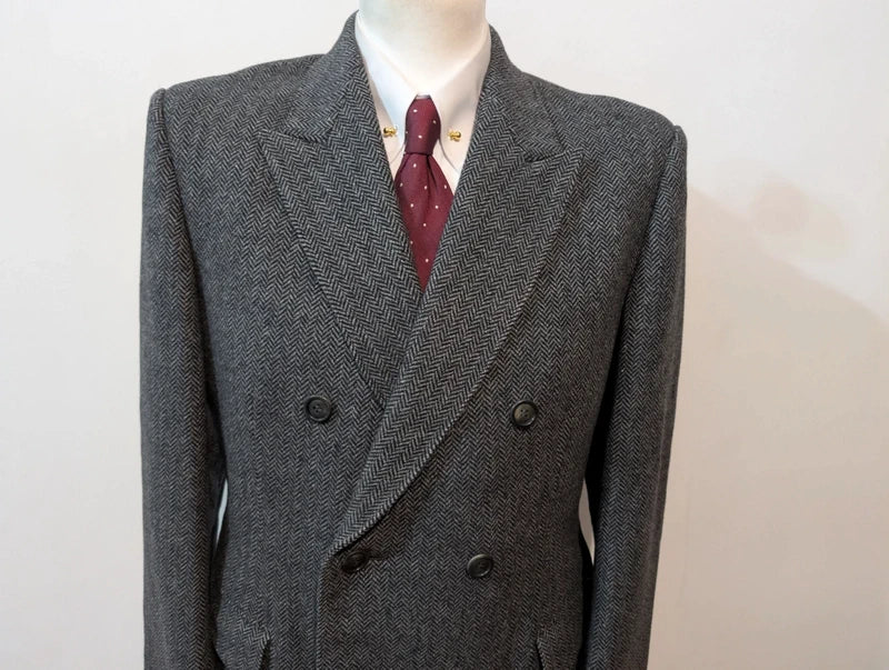 Magnifique manteau croisé en tweed