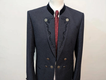 Sublime costume bleu en flanelle lourde