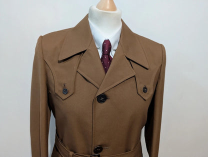 Fabuleux trench coat marron en laine