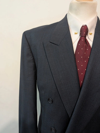 Magnifique costume croisé bleu en laine