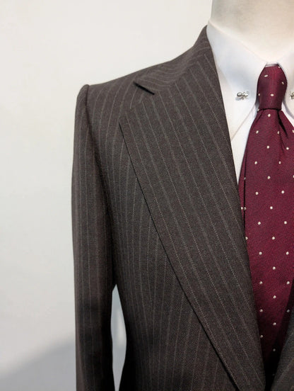 Légendaire costume pinstripe  marron en flanelle