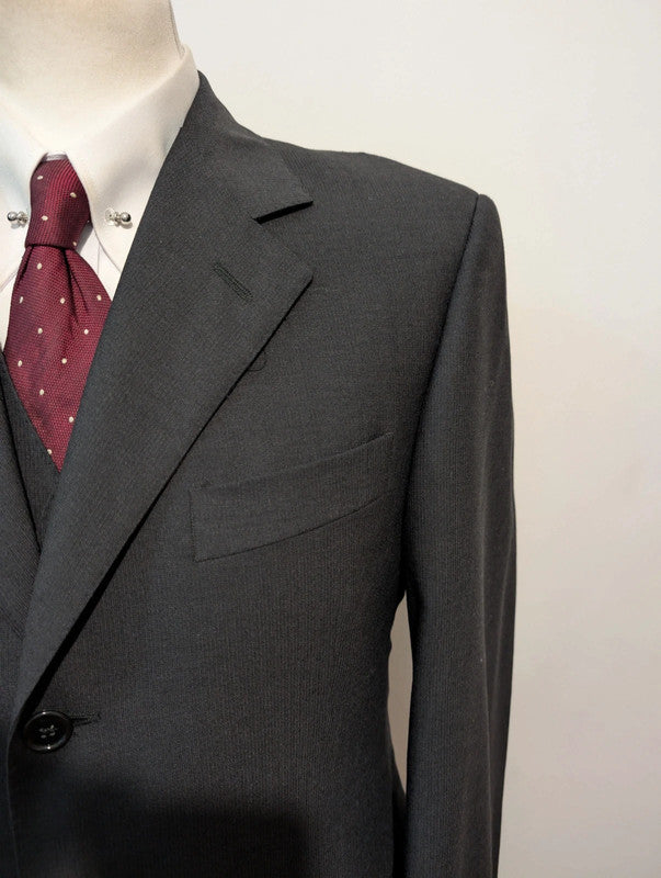 Classique costume 3 pièces gris en laine