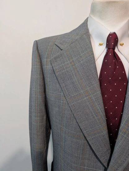 Exceptionnel costume gris a carreaux en laine