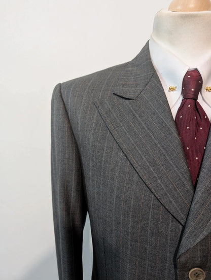 Furious gray wool pinstripe suit