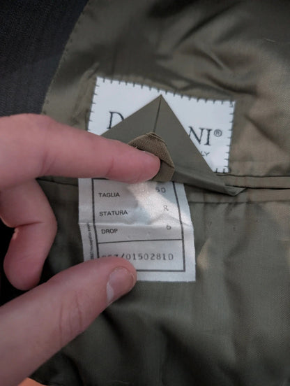 Mignon Costume gris vert a rayure en laine légère