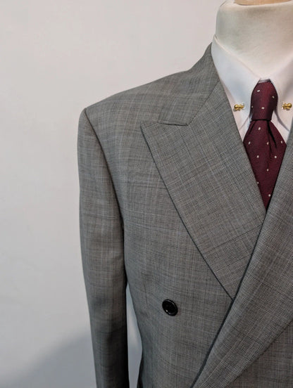 Splendide costume croisé gris en laine
