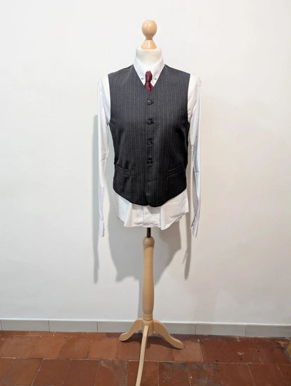 Superbe costume 3 pièces pinstripe en laine légère