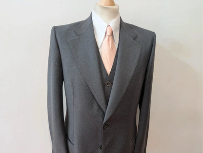 Magnificent gray flannel 3-piece suit