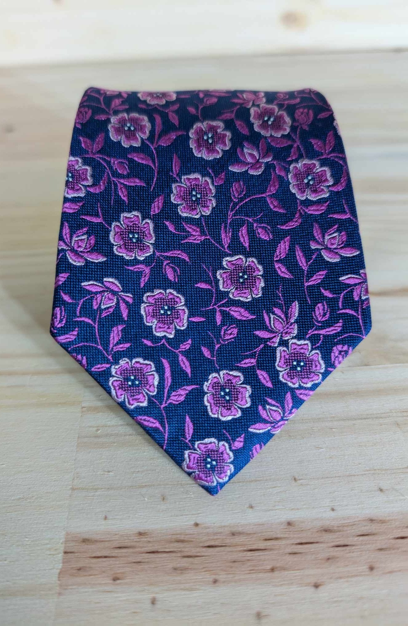 Pink Purple Floral Silk Tie