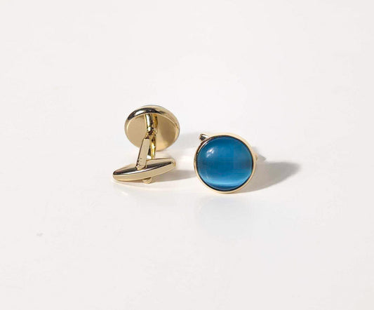 Boutons de manchette vintage saphir clair