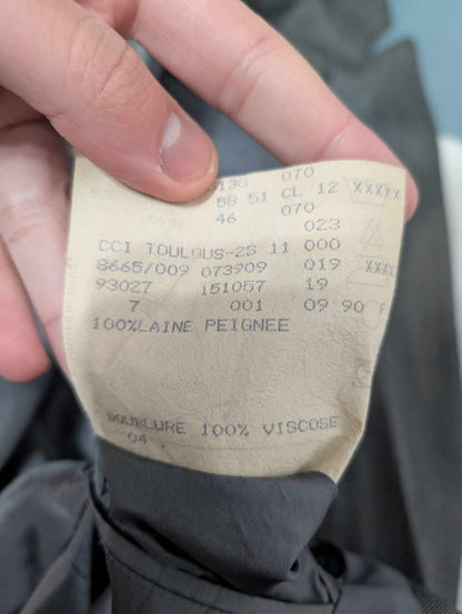 Spectaculaire costume croisé gris en laine