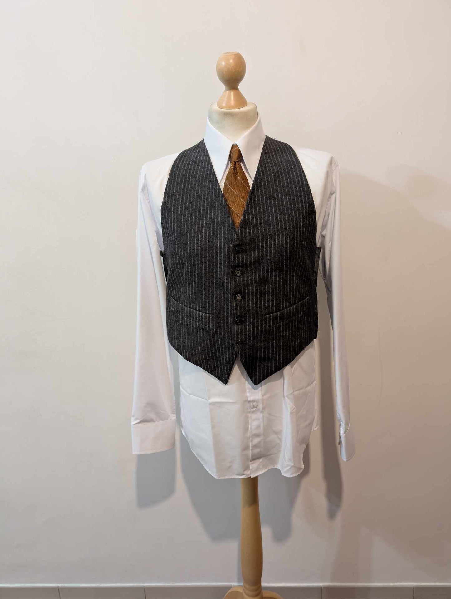 Dangereux costume 3 pièces pinstripe en flanelle lourde