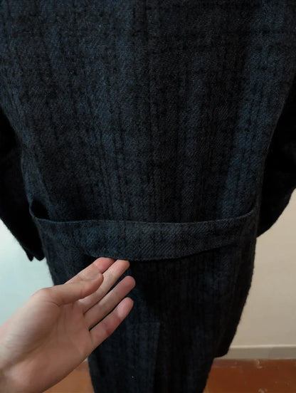 Wunderschöner marineblauer Tweedmantel