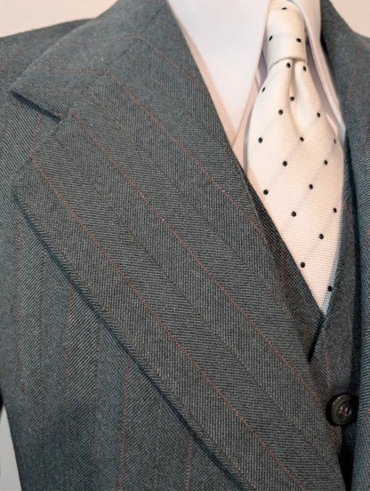 Fabuleux costume 3 pièces vert en laine épaisse