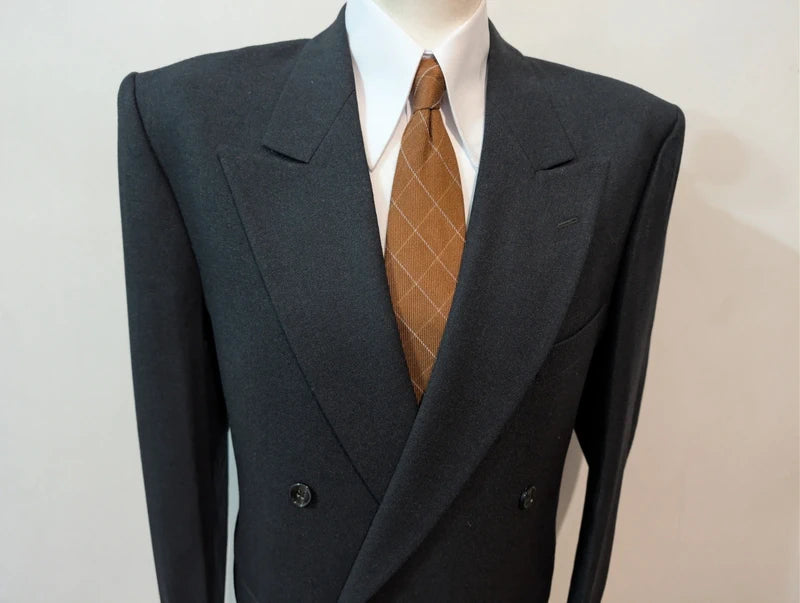 Fabuleux costume croisé gris en laine