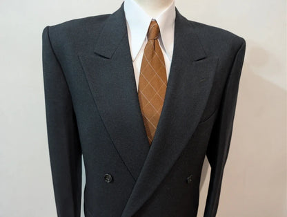 Fabuleux costume croisé gris en laine