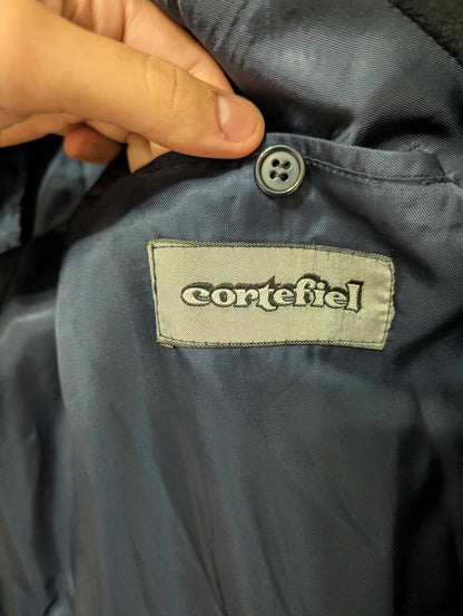Magnifique manteau croisé bleu marine en laine